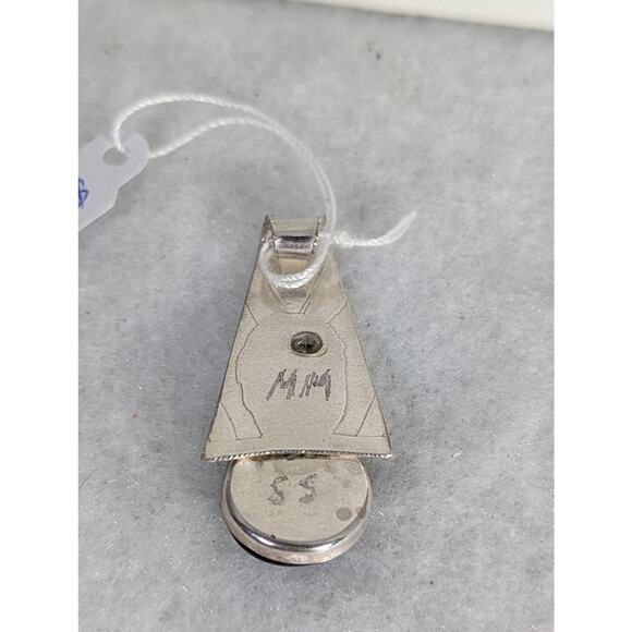 Sterling silver pendant Onyx bezel set + CZ No chain  13/4"x 3/4"Signed OOAK NWT - Picture 5 of 6